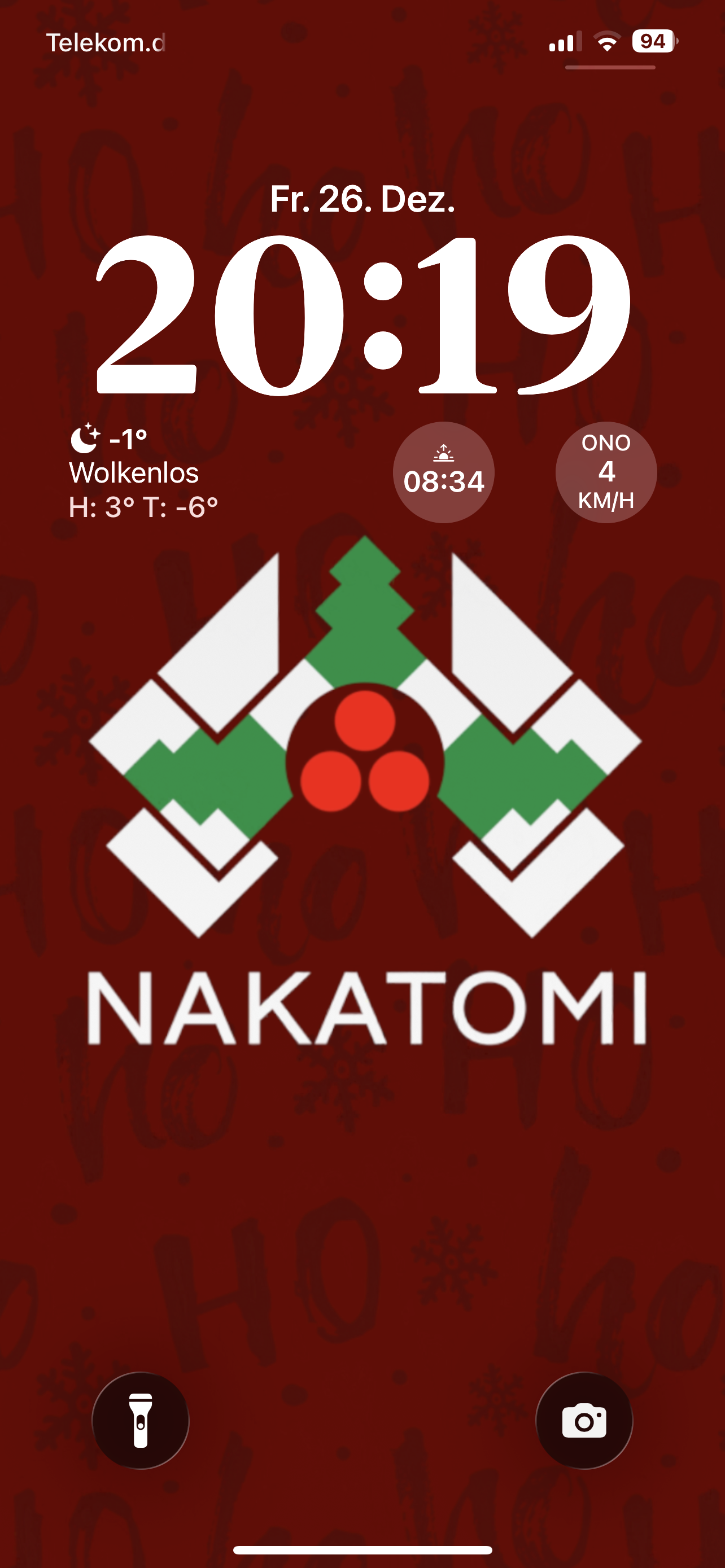 Nakatomi-Plaza-Logo on an iOS-Lockscreen