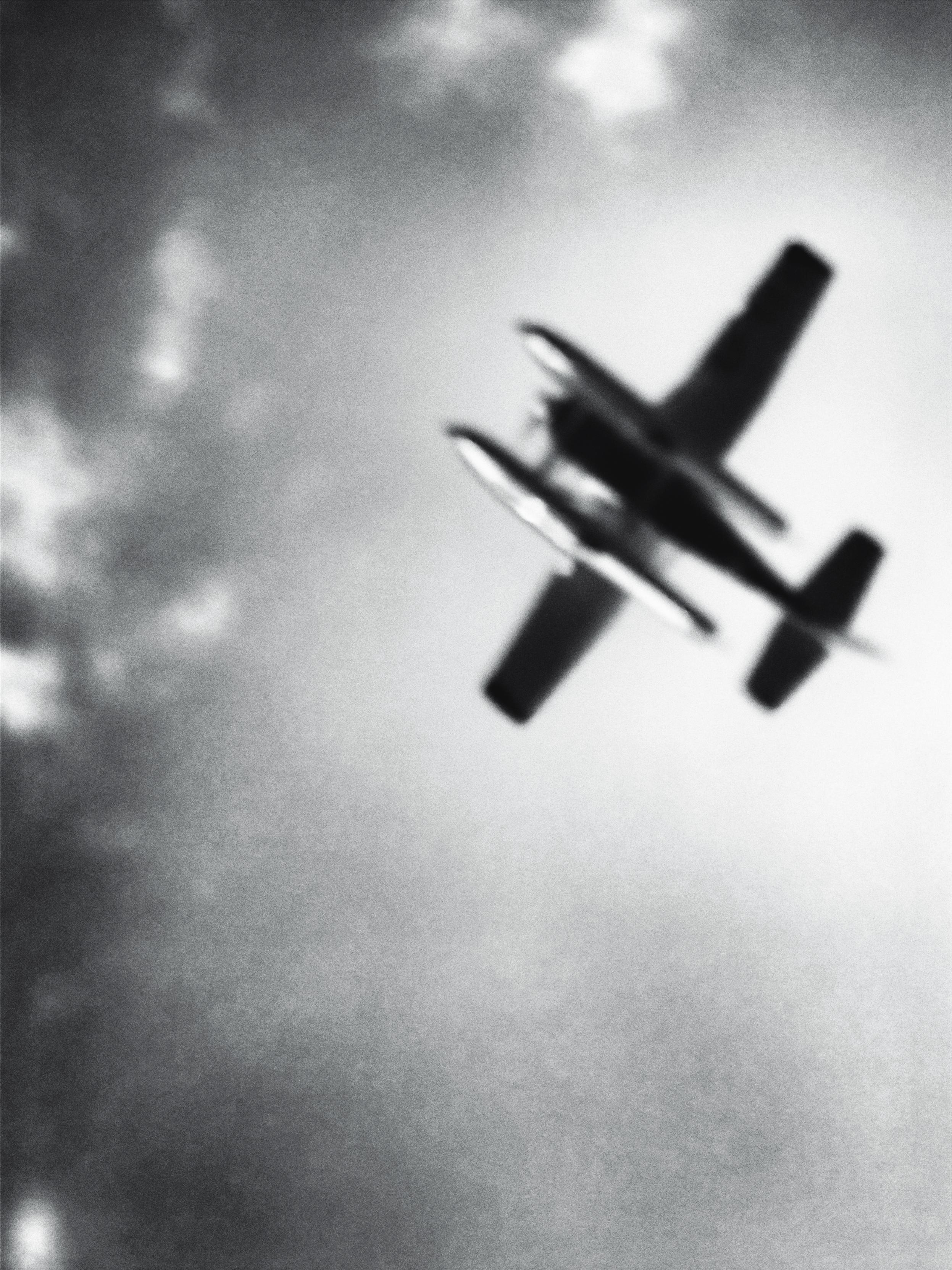 A airplane flying over